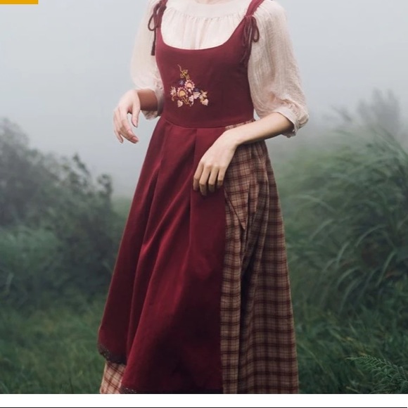 Dresses & Skirts - Fairytale Cottagecore Jumper Dress and Shirt Set